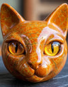 Room Embellishment Finish Home Decor Amber Eyes Black Cat Figurine Resin Ornament Halloween Office Bookshelf Decor