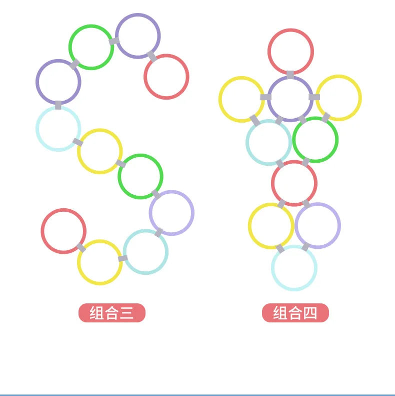 Outdoor s Funny Physical Training Sport Toys Lattice Jump Ring Set Game 10 Hoops 10 Connectors for Park Play Boys Girls