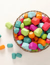 Wood Rainbow Stones Block Colorful Wooden Building Block Rainbow Stacker Balancing Stone Montessori Educational Toy Children