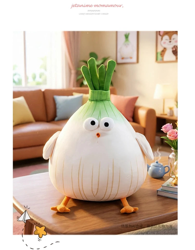 Creative Scallion Chicken Plush Toy Soft Stuffed Pillow