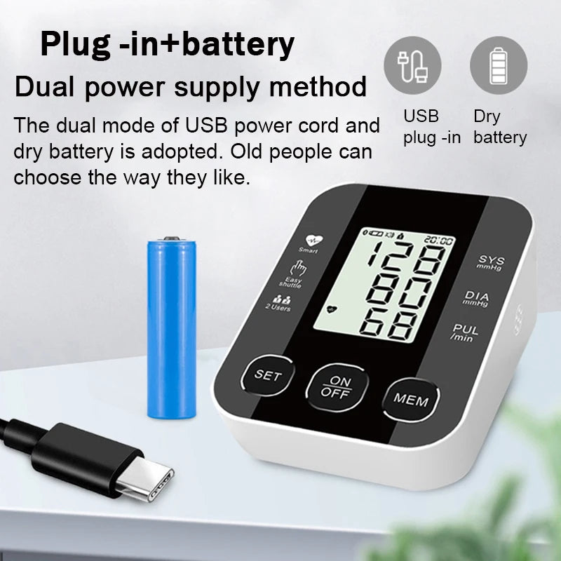 WF Blood Pressure Monitor Upper Arm Automatic BP Cuff Machine with LED Display for Home Use Health Care