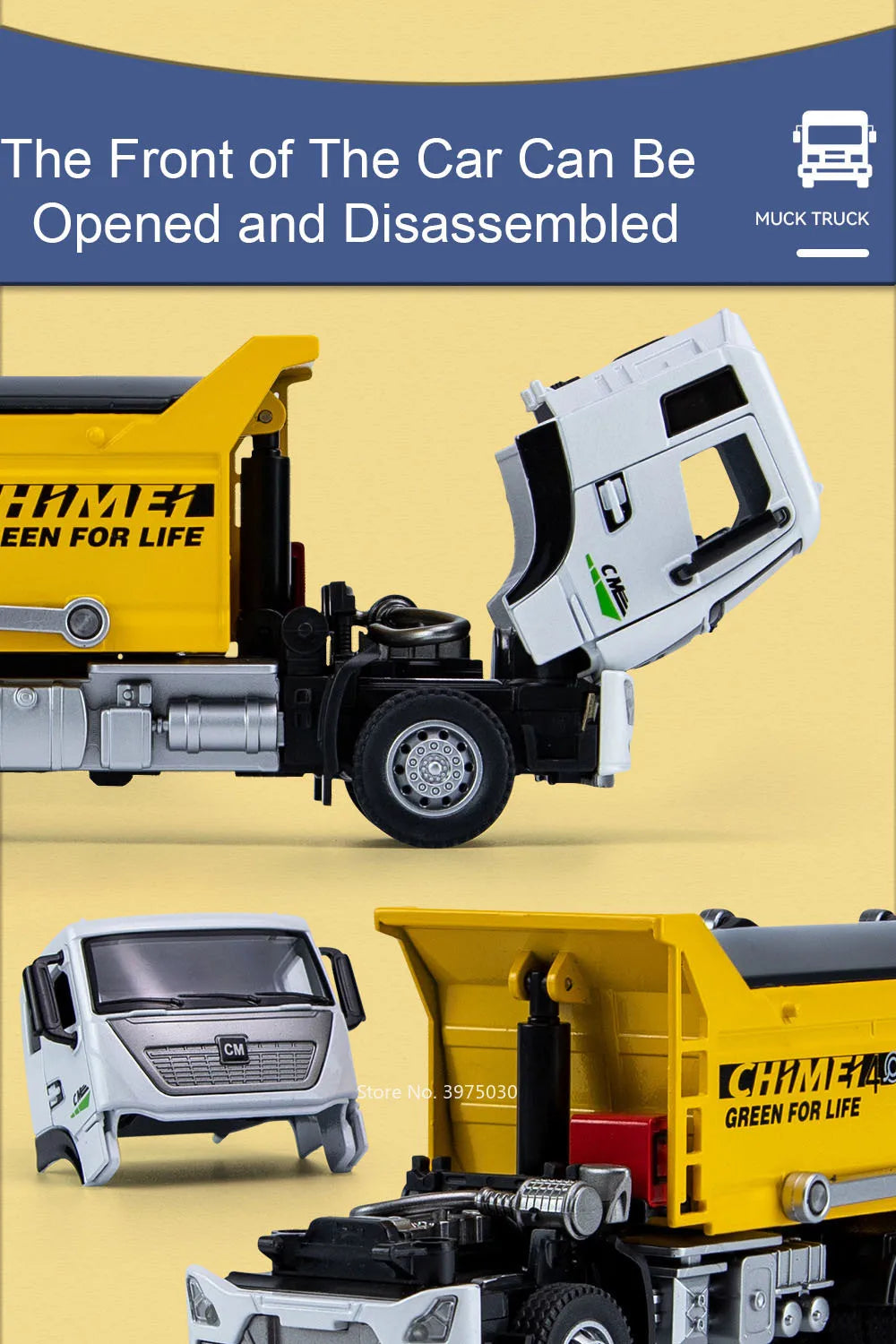 1/32 Dregs Transportation Vehicle Alloy Diecast Toy Model Cars Light Sound Muck Truck Doors Opened Engineering Vehicles
