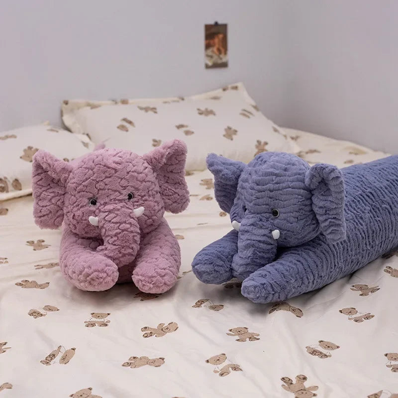 Large Elephant Body Pillow Long Sleeping Cushion Cute Stuffed Animal Elephant Decorative Body Pillow Chair Back Cushion Decor