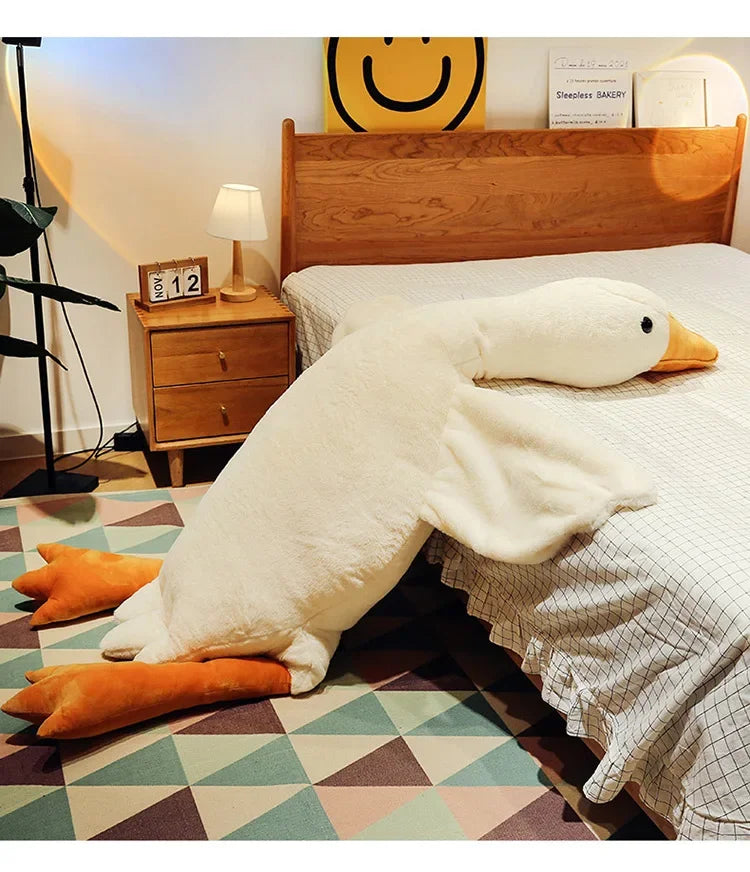 50-160cm Big White Goose Plush Toy Giant Duck Doll Soft Stuffed Animal Goose Sleeping Pillow Sofa Cushion Birthday Gift for Kids