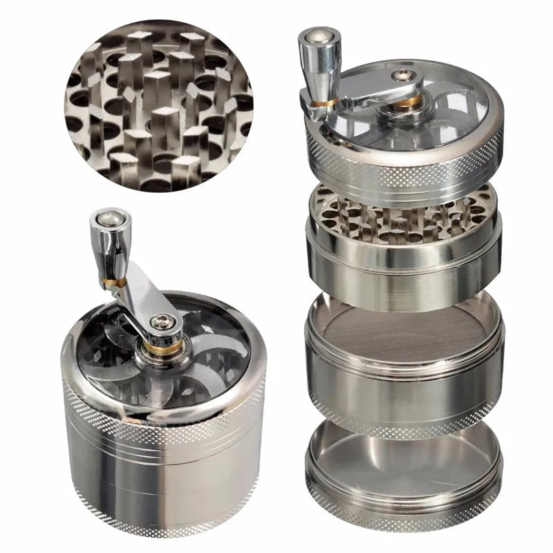 4-Layer Zinc Alloy 40mm Metal Herb Herbal Household Commodity Spice Crusher Kitchen Grinder Cigarette Accessories