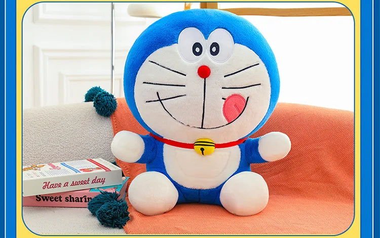 Cute Blue Cat Plush Toy Soft Huggable Stuffed Animal