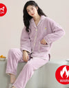 Women’s Winter Flannel Pajama Set – Warm Coral Fleece Loungewear with Cute Bunny Design
