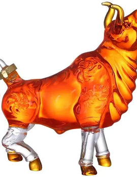 OX YEAR Whisky Glass Cow Decanter Whiskey Animal Bull Shaped Home Bar Wine Bottle For Liquor Scotch Drinkware Gift 1L Glassses
