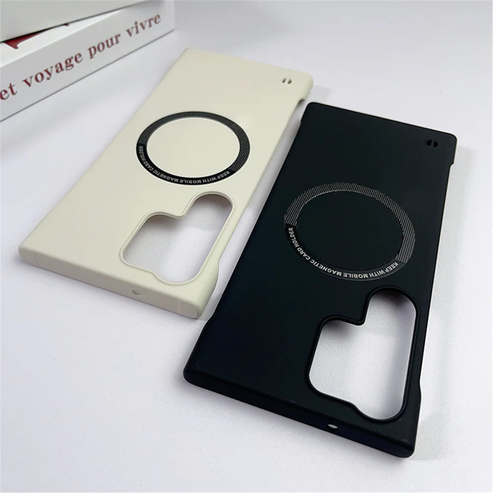 Luxury Ultra Thin Frameless  For Magsafe Case For Samsung S24 S23 Ultra S22 Plus S21 S20 FE Slim Hard PC Matte Cover