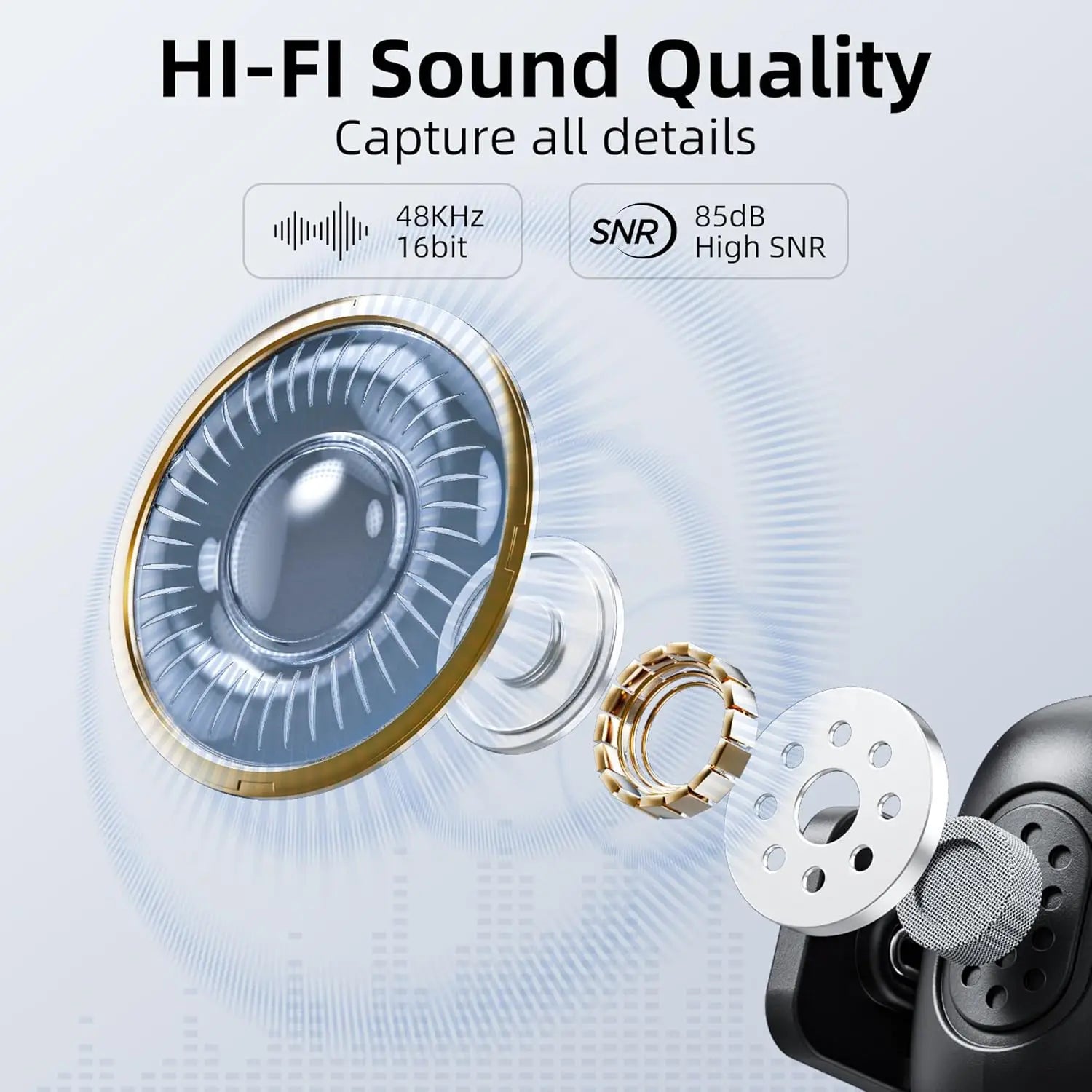 BY-WM3T Wireless Lavalier Lapel Microphone for iPhone Andriod Smartphone DSLR Cameras Live Streaming Youtube Recording Vlog