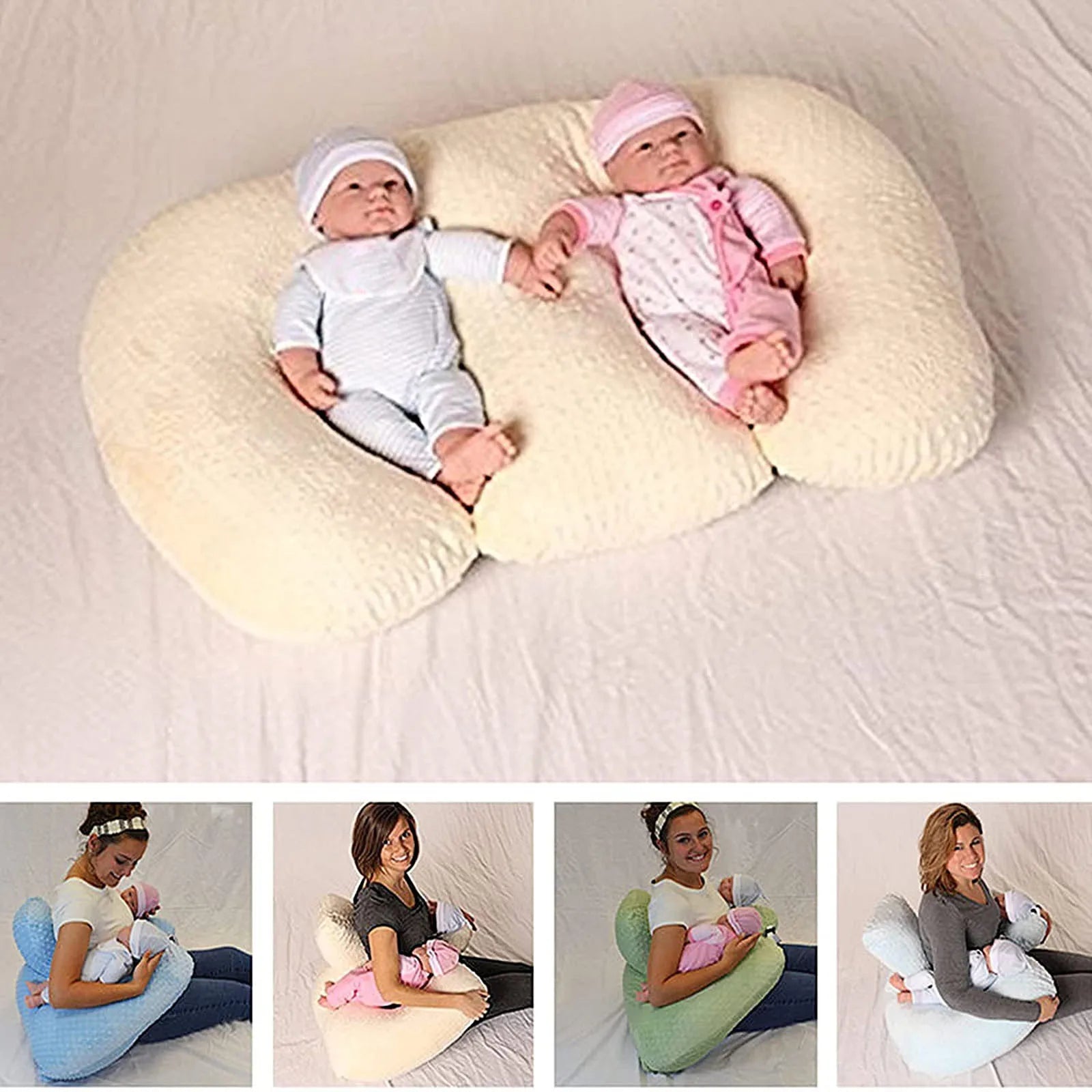 Pregnancy Pillow Twin Anti-spitting Feeding Waist Cushion Babi Pillow Multifunctional Nursing Pillow for Breastfeeding Mom
