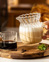 75-500ml Stripe Milk Jug Heat-resistant Glass Cup With Handle Coffee Milk Tea Separator Fair Cup Home Cafe Drinkware Gift