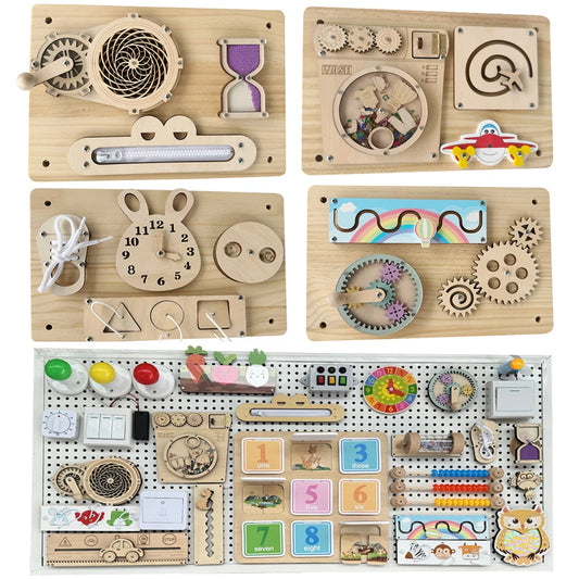 Montessori Activity Busy Board DIY Accessories Material Wooden Toys Busyboard  Early Education Learning Skill Toy Parts