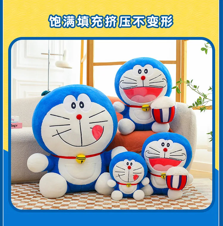 Cute Blue Cat Plush Toy Soft Huggable Stuffed Animal