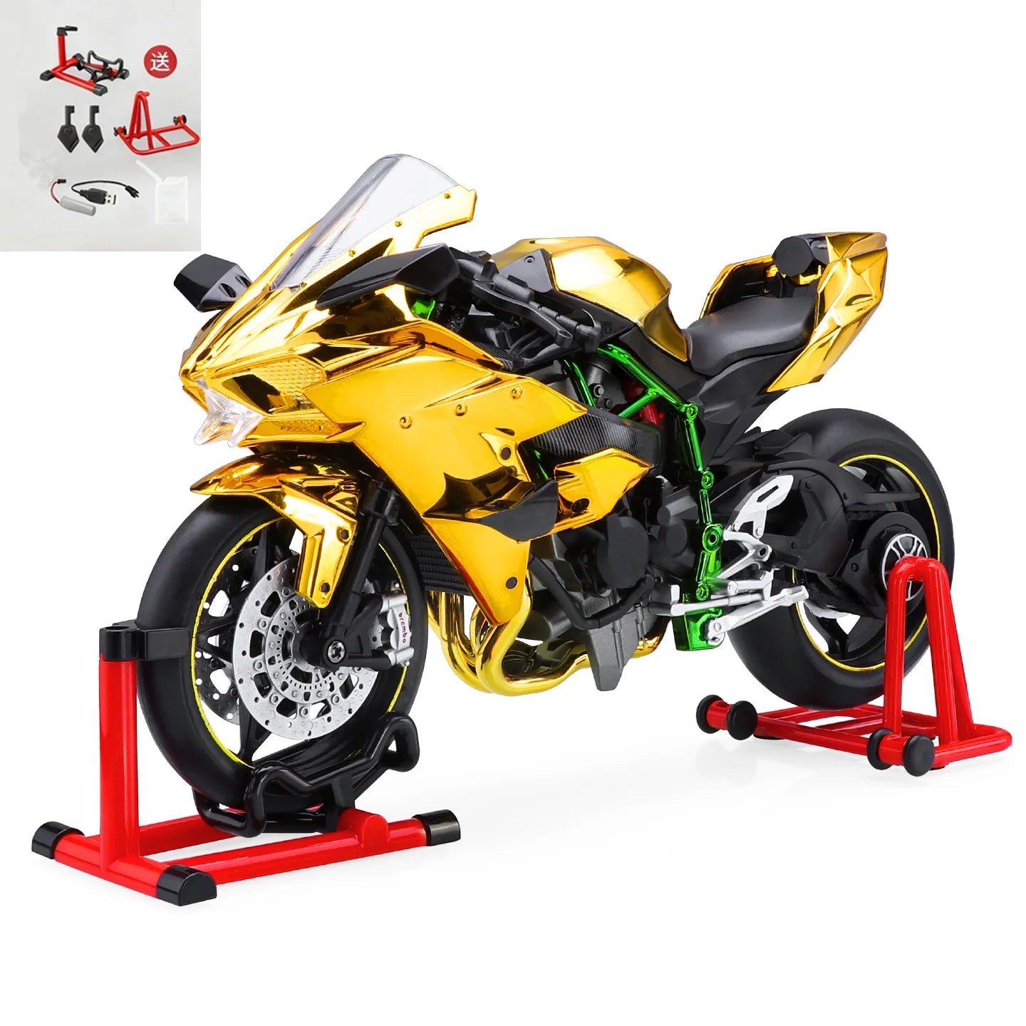 Key Control Diecast H2 H2R Sports Motorcycle Model 1 to 9 Scale
