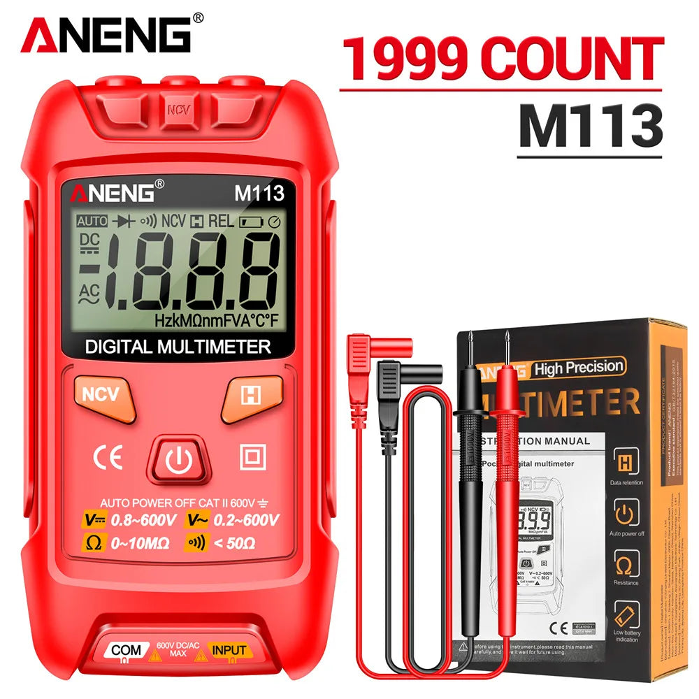 Mini Digital Multimeter AC/DC Voltage Meter 1999 Counts Multimetro Ohm NCV Electricity Tools Measuring Instruments