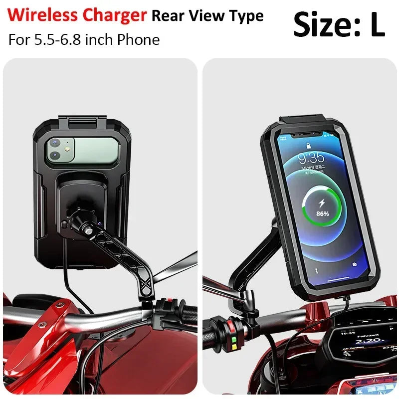 Motorcycle Wireless Charger Holder QC 3.0 Fast Charging Motorbike Phone Waterproof Cellphone Bicycle Stand For iPhone Samsung