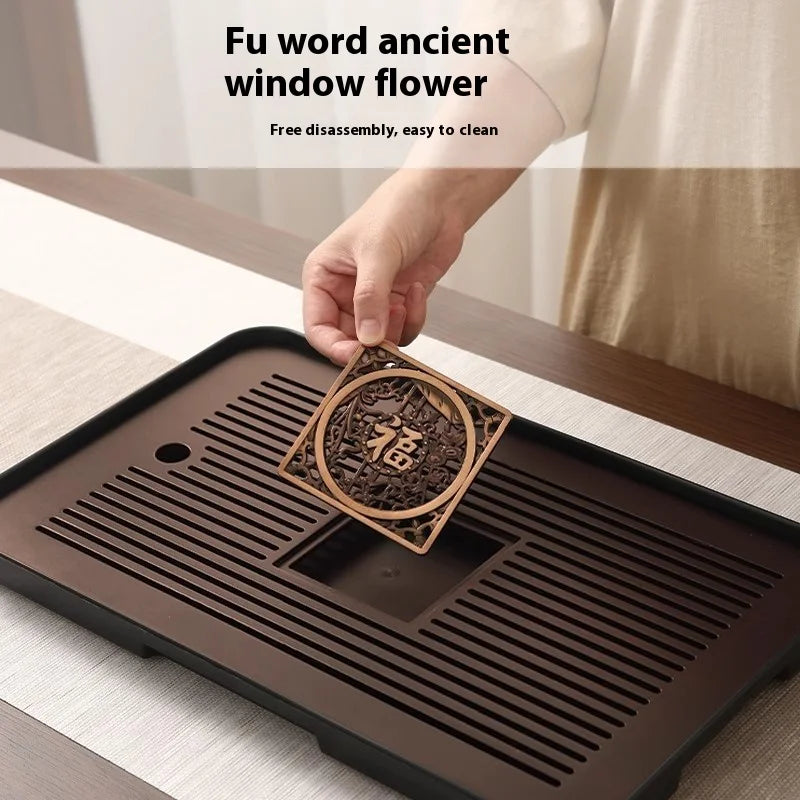Bamboo Tea Tray Portable Dishes Rectangle Tea Ceremony Chaban Tea Chaban Tea Table Dual Purpose Drainage Water Storage