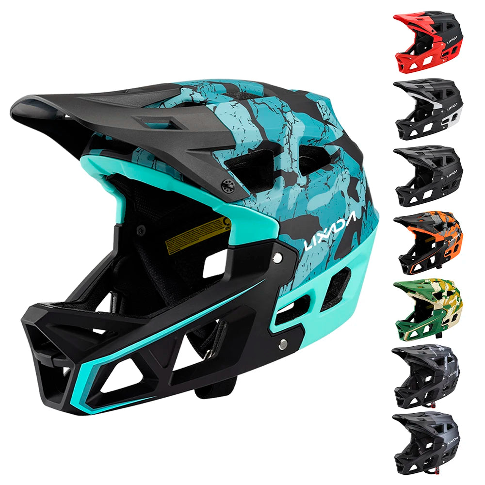 Full Face Mountain Bike Helmet Adult Racing Downhill MTB Helmet for Men/Women Adult Mountain Bike Helmet with Visor Over 31 Vent