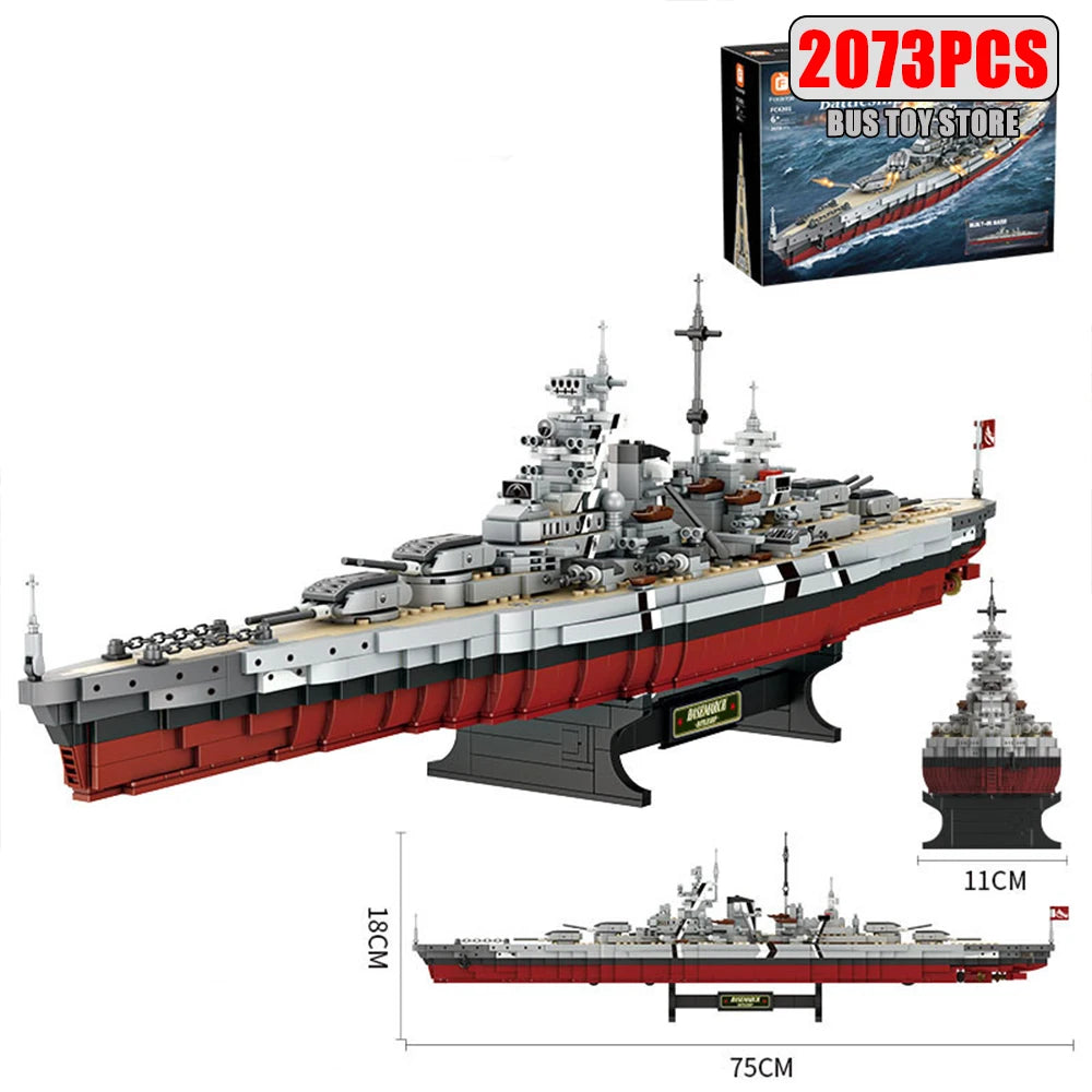 Military World War II Warship Battle Boat Building Blocks Sets The USS Enterprise CV-6 Bricks Toy For  Birthday Gift