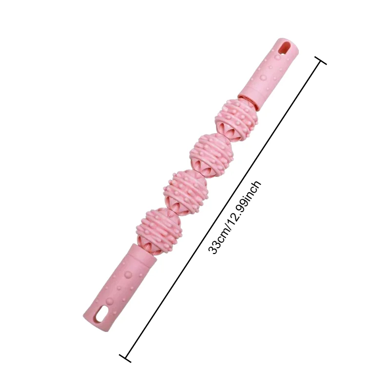 4 Ball Roller Muscles Massage Stick Relaxation Yoga Fitness Wolf Tooth Fascia For Calves Thighs Quadriceps Arms Forearms