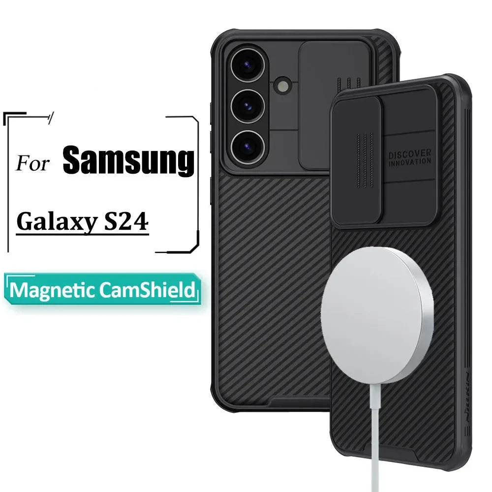 CamShield Pro Magnetic Phone Case For Samsung Galaxy S24 Case Camera Slider Protection Hard Shockproof Back Cover