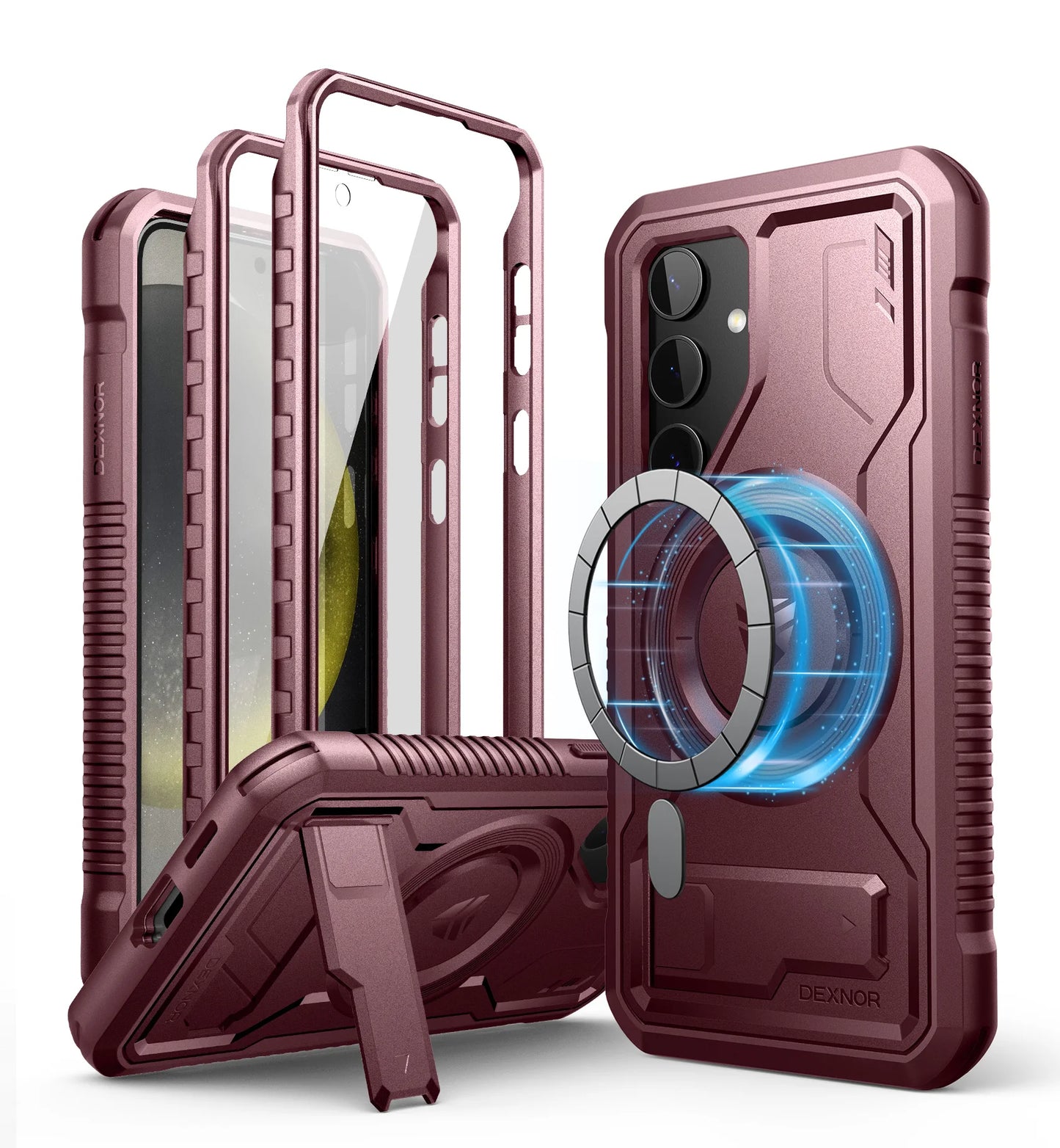 Magnetic Case For Samsung Galaxy S24 holder For MagSafe Shockproof Rugged Bumper Cover Protective With Built in Screen Protector