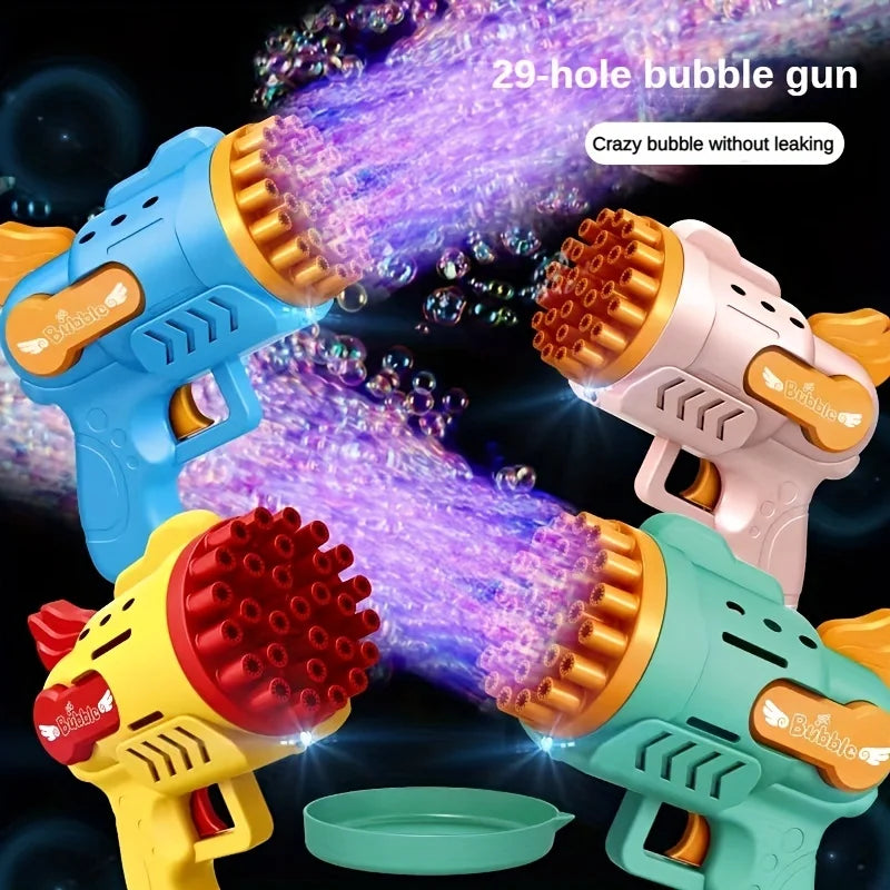 Light-Up Bubble Gun - 29-Hole Gatling Blaster for Boys & Girls 6-14 Years Old (battery & Bubble Liquid Not Included)