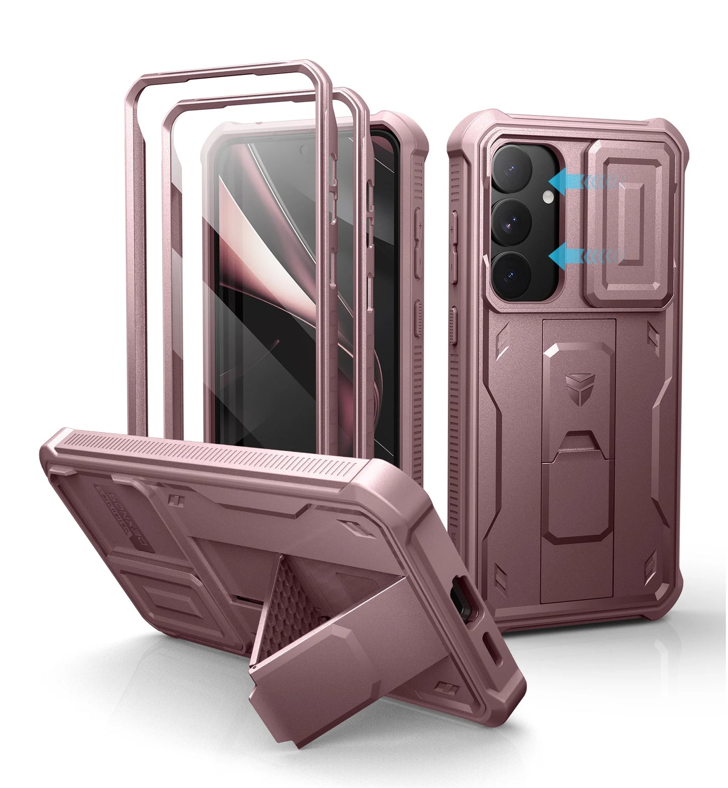 For Samsung Galaxy S25 Plus 2025 Case Full Body Rugged Case with Camera Cover & Built-in Screen Protector Kickstand Case