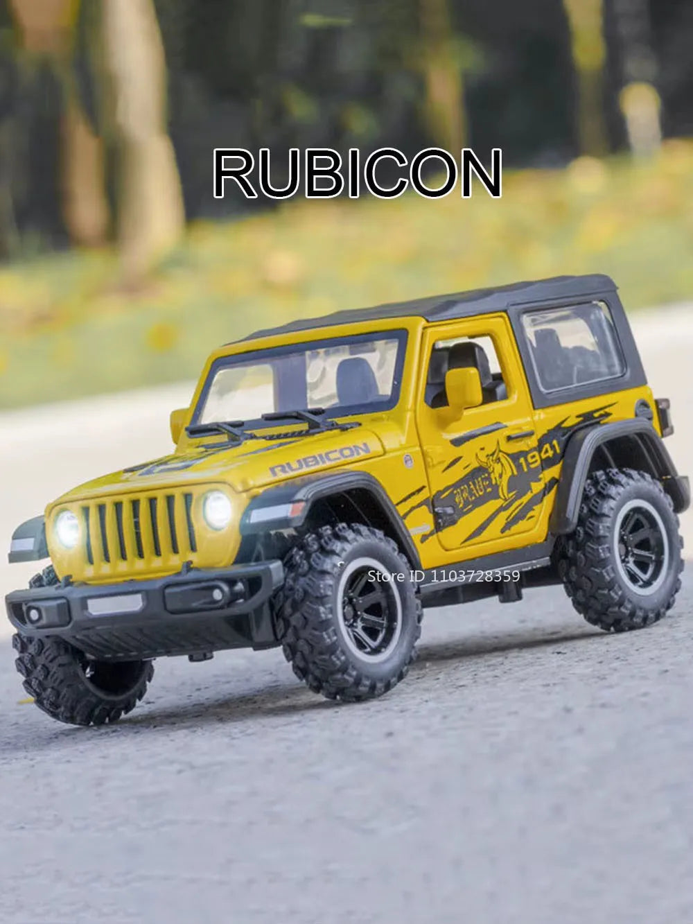 1:32 Wrangler Rubicon Diecast Off-road Vehicle Alloy Model Toys Car Doors Opened with Sound Light Pull Back Police Cars  Gift