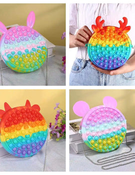 Cute Bag Pops Finger Toys Its Reliver Stress Toy Rainbow Push Bubble Popp Antistress Sensory Toy Cartoon Kawaii Pop Toys