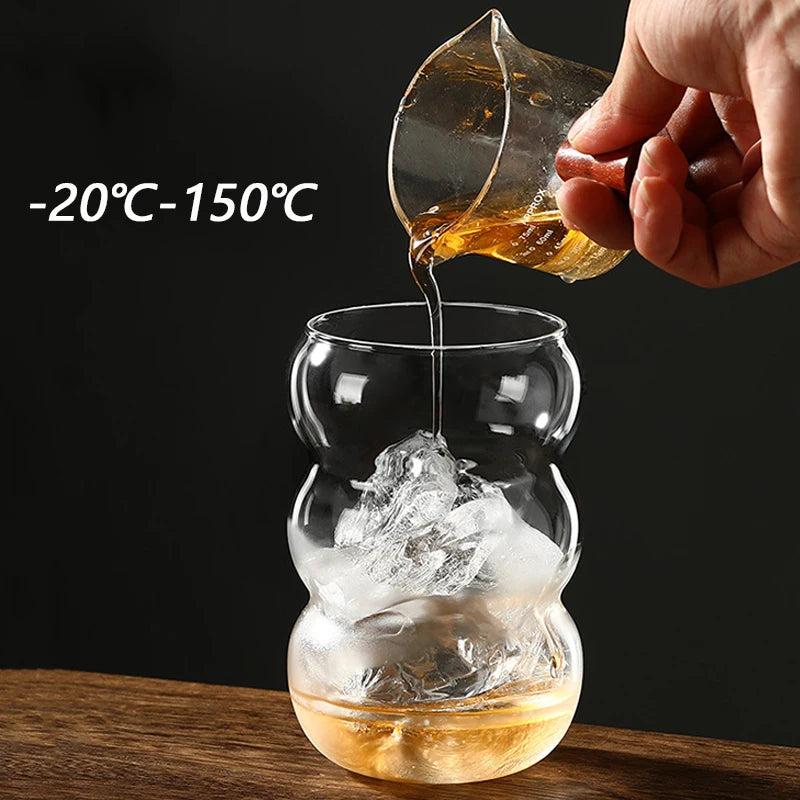 1/2/4pcs Wave Shape Glass Cup Tumbler Beverage Beer Glasses Heat-resistant Clear Drinking Glasses For Juice Coffee Cocktail