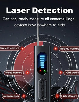 T18 hidden camera detector, camera detector, insect and hidden camera detector, RF signal scanner, home wireless charging, offic