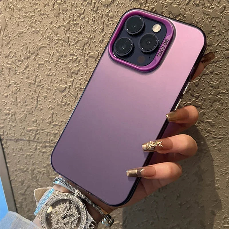 Luxury Matte Anti-drop Armour Phone Case for iPhone 17 16 15 14 Pro Max Air Lens protect Cover