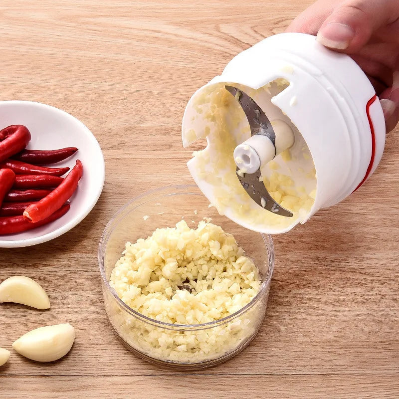 Multifunctional Mini Garlic Press Onion Garlic Chopper Hand-pulled Meat Grinder Shredder Household Kitchen Garlic Hitter Gadget