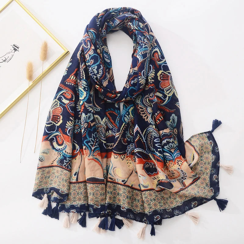 Floral Brand Scarf Luxury Designers New Style Women Elegant Scarves Hug Shawls Pink Purple Scarf Bandana Fashion Design Shawls