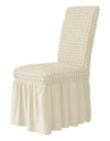 1PC Seersucker Chair Cover with Skirt Stretch Wedding Chairs Covers Dining Room Universal Size Seat Slipcovers for Banquet Party