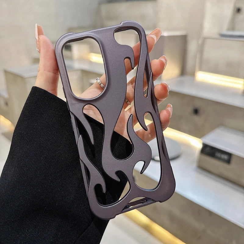 Plating Solid Color Matte Hollow Out Heat Dissipation Phone Case For Samsung S24 Ultra S23 Ultra Cover