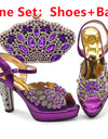 Style Matching Bag and Shoes Set Italian Women Design Shoes Matching Bag Decorated with Rhinestone Luxury Pumps Women