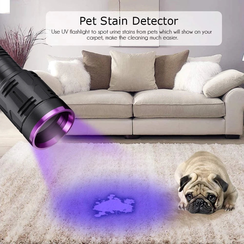 20W 365nm UV Rechargeable Blacklight Flashlight With LCD Display