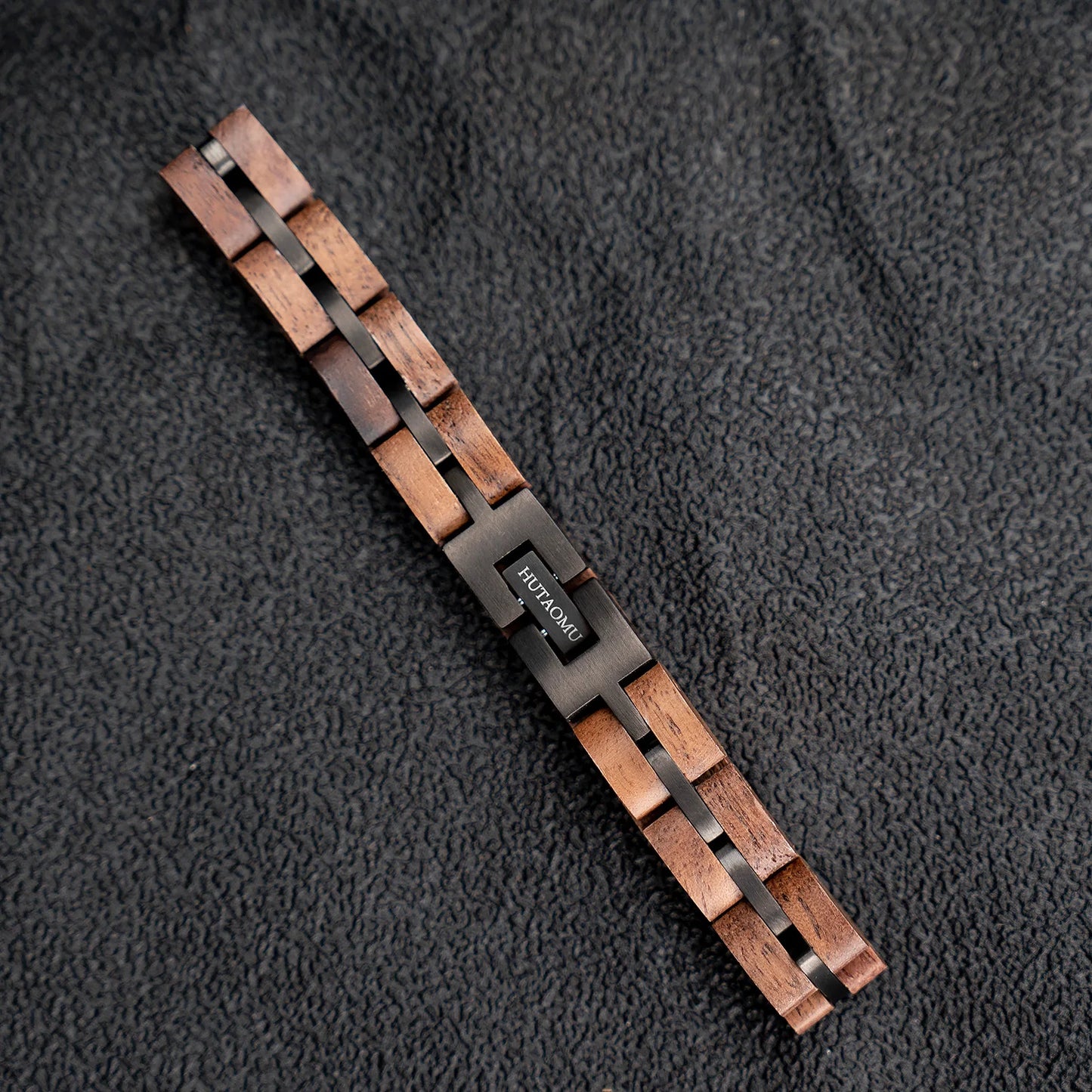 Bracelet Metal Stainless Steel Wood Strap Jewelry