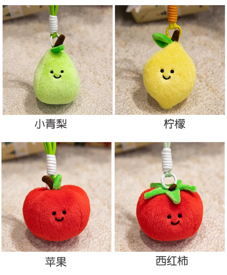 Cute Fruit and Vegetable Plush Pendant Backpack Charm