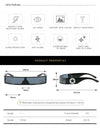 Cyberpunk Sunglasses  One Piece Shape Wrap  Ring Small Frame Punk Men Women Fashion Trend Futuristic Sunglasses