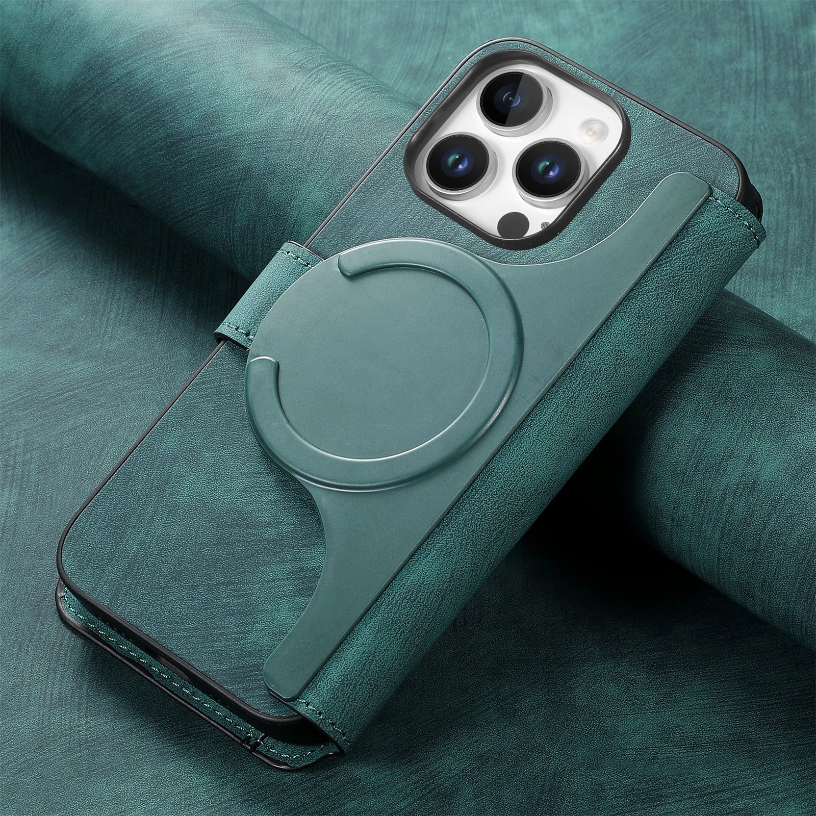 Flip Leather Wallet Case for iPhone 16 15 Pro Max 14 Plus 16E Magsafe  Detachable Card Slot Holder Cover