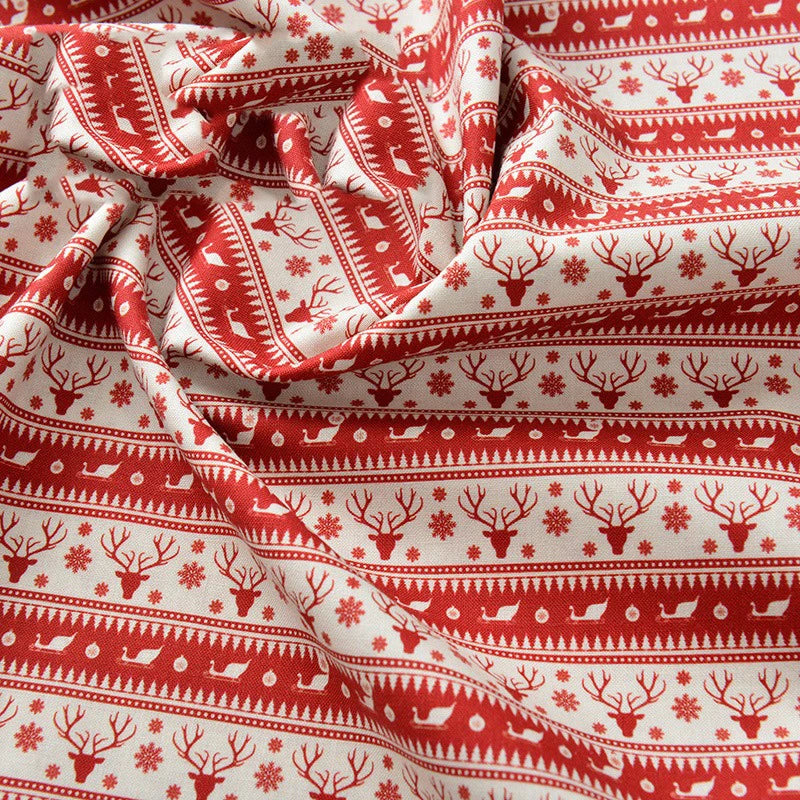 Pure Cotton Digital Printing Christmas Flower 60SManual DIY Decorate Fabric Pillow Clothes Christmas Theme Autumn and Winter New