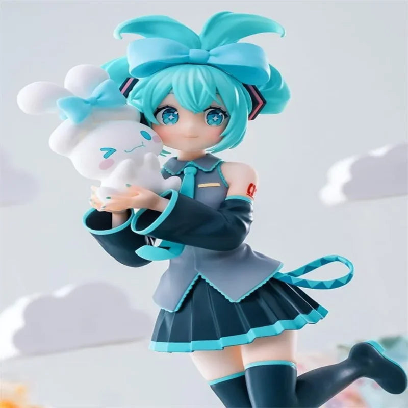 Anime Vocal Girl Figure with Cute Puppy Character PVC Collectible