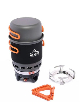 Camping Cooking System with Heat Exchanger Outdoor Gas Burner Stove