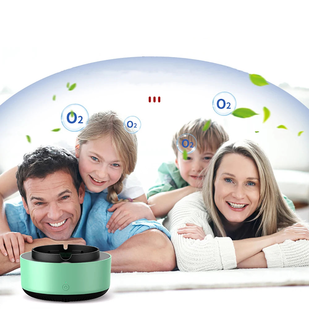 Electronic Smokeless Ashtray Air Purification Anion 360 Degree SurroundAutomatic Smoke Removal Smokeless Aromathera Desk Ornamen