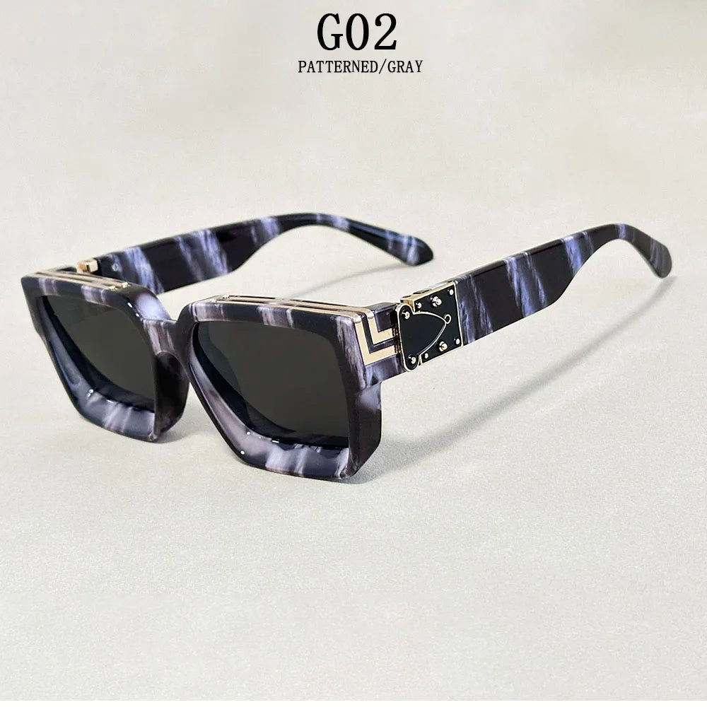 Oversized Square Vintage Sunglasses With UV400 Protection