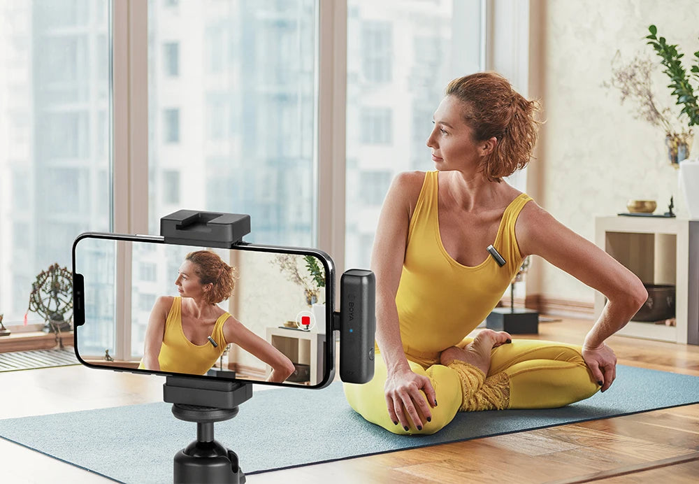 BY-WM3 Wireless Lavalier Lapel Microphone for iPhone Android DSLR Camera Laptop Computer Gaming Youtube Recording Streaming